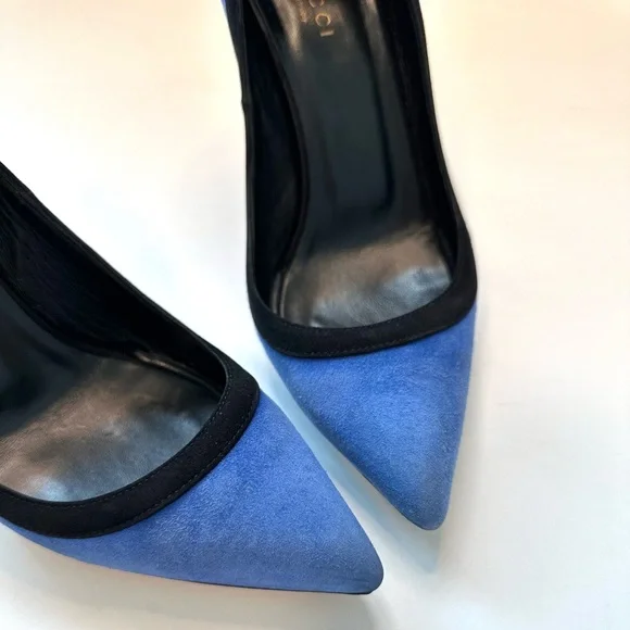 Gucci Tricolor Suede Pointed Toe Pumps – Size 36.5 - Picture 6 of 10